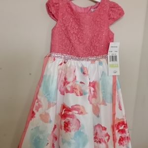 RARE EDITIONS Coral Ballgown Sz. 4T/4